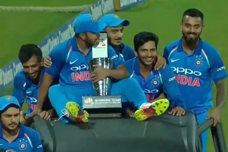 Team India after winning the series