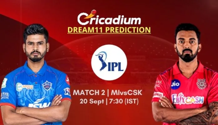IPL 2020 Match 2 DC vs KXIP Dream11 team Today