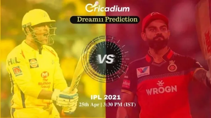 CSK vs RCB Dream11 Prediction: IPL 2021 Match 19 Chennai vs Bangalore Dream11 Team Tips for Today IPL Match - April 25th, 2021