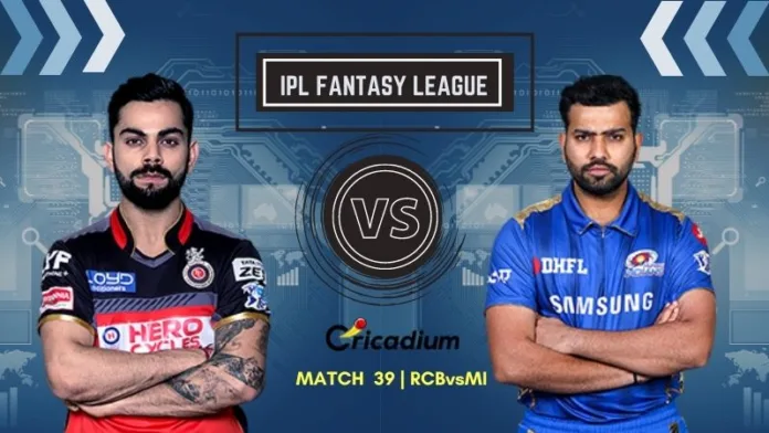 IPL Fantasy Tips and Best fantasy XI for RCB vs MI IPL 2021 Match 39