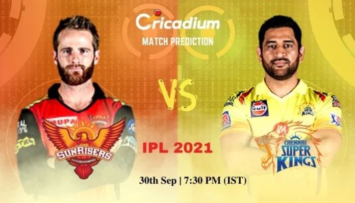 SRH vs CSK Match Prediction Who Will Win Today IPL 2021 Match 44