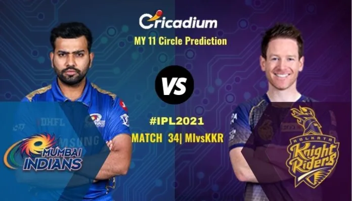 Match 34 MI vs KKR My11circle Prediction