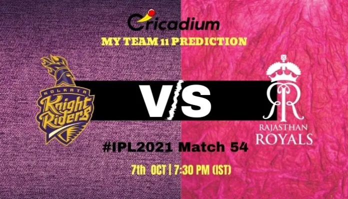 KKR vs RR Myteam11 Prediction and best fantasy pick for today IPL 2021 Match 54 7th 2021