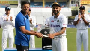 I Couldn’t Have Received It from a Better Person: Kohli After Receiving Mementos on 100th Test from Dravid
