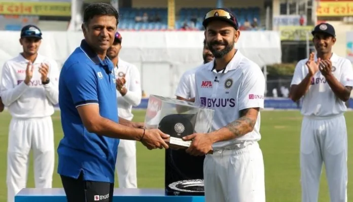 I Couldn’t Have Received It from a Better Person: Kohli After Receiving Mementos on 100th Test from Dravid