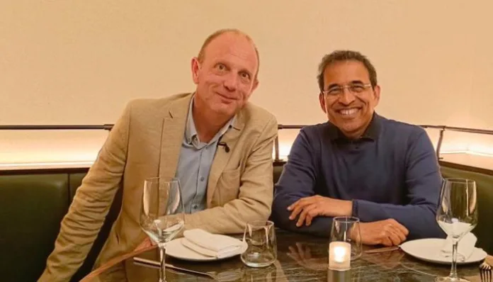 Harsha Bhogle and Peter Drury: Iconic Cricket and Football Commentators Unite in Historic Meeting.