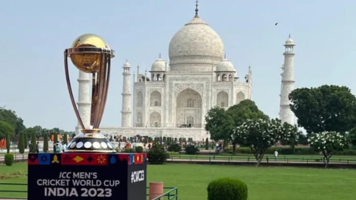 ICC World Cup 2023 Trophy Tour Shines at Taj Mahal