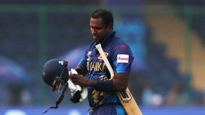 Angelo Mathew's dismissal after getting timed out as the first incident in WC history