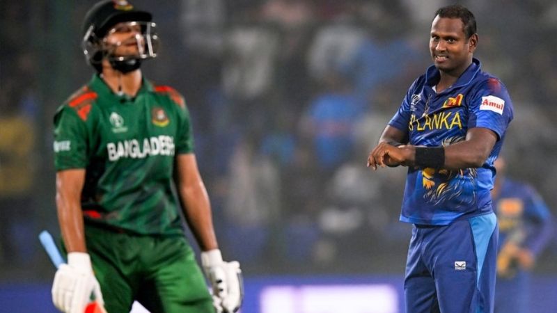 Mathews' skillful delivery dismisses Shakib, seals fate with a smile