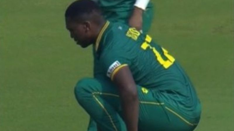 South Africa's Lungi Ngidi leaves the field after sprain in ankle yet again against AFG