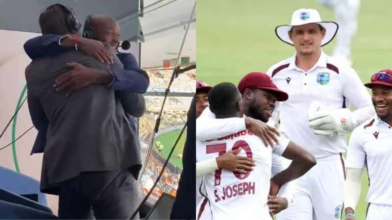 Emotional Embrace: Gilchrist and Lara Celebrate West Indies' Historic Win