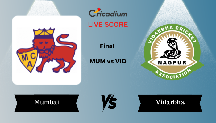 Ranji Trophy 2024 Final MUM vs VID Live Score