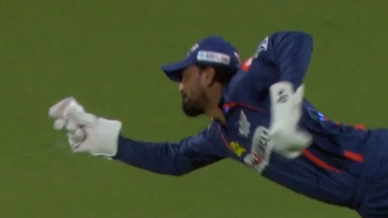 Spectacular Catch by KL Rahul Removes Rahane Early