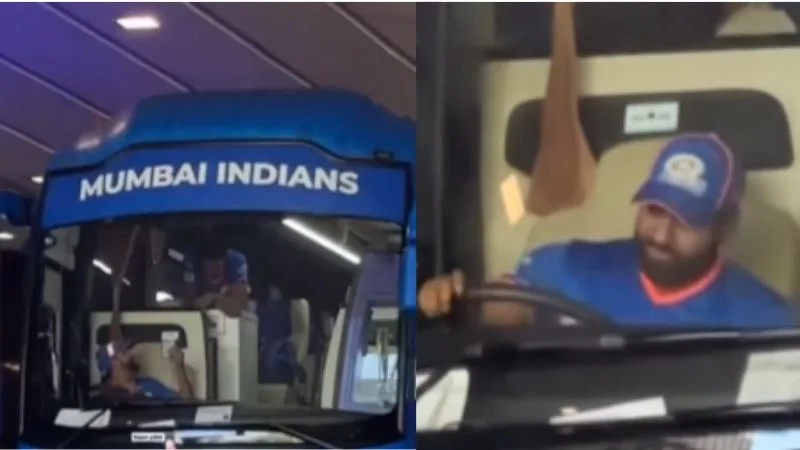 Rohit Sharma Drives MI Bus for IPL 2024 Match