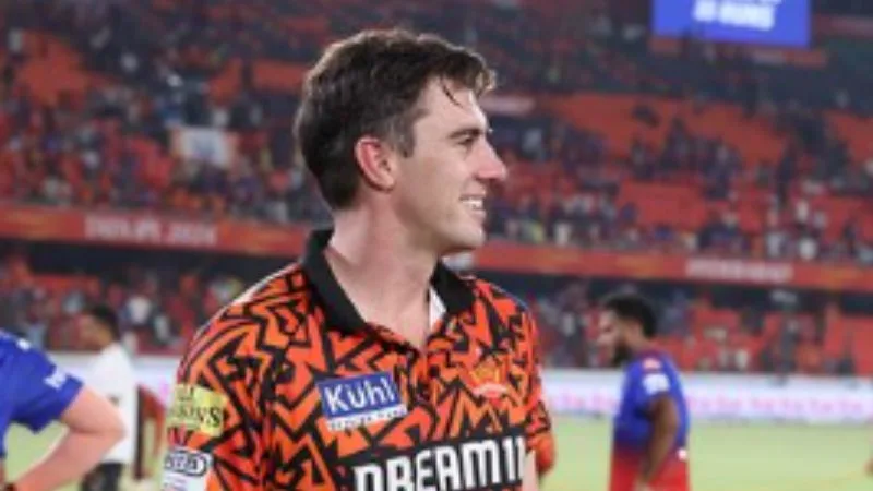 SRH captain Pat Cummins takes the microphone after losing match against RCB